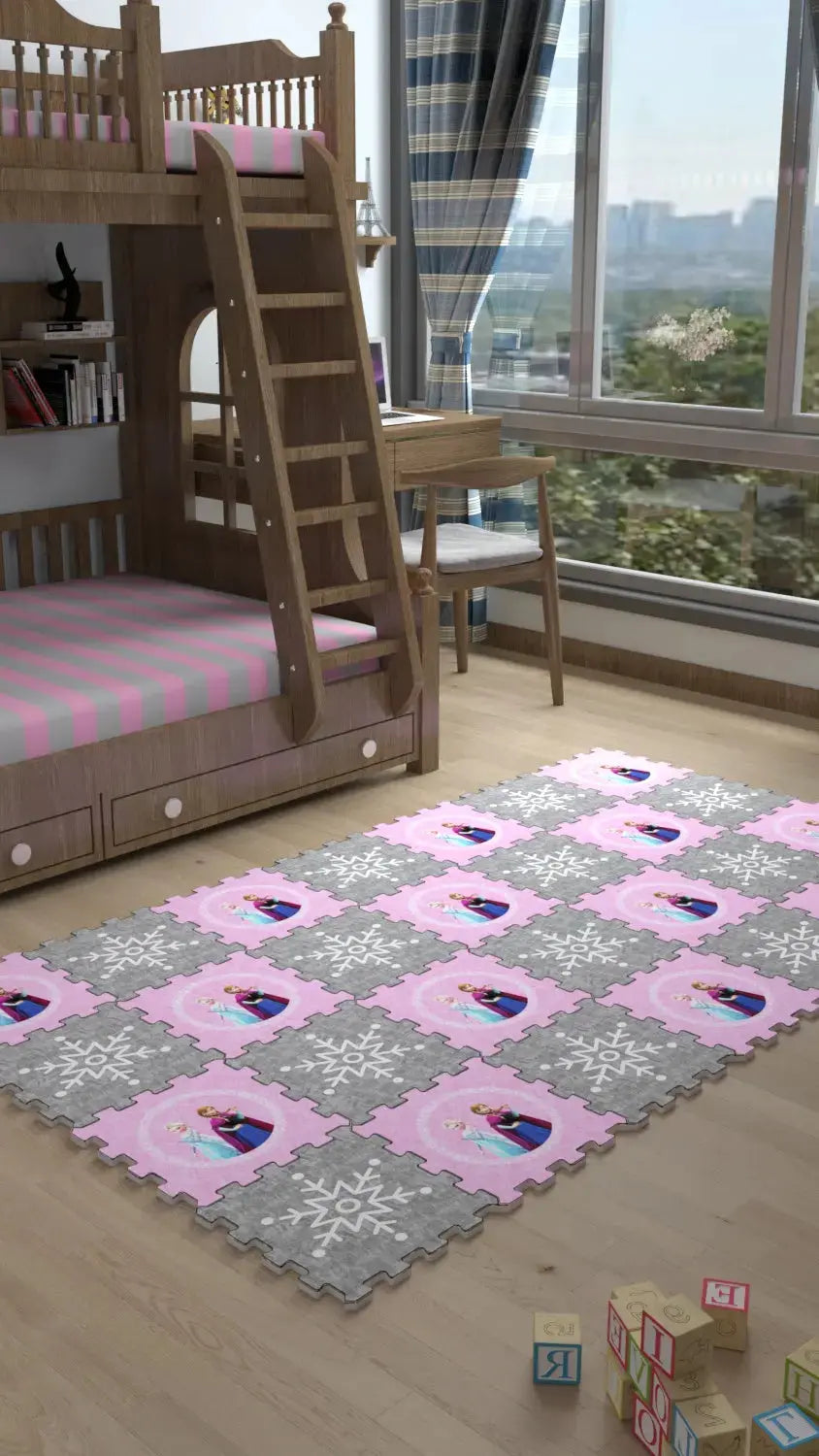 Baskılı Çocuk Odası Halı Modelleri Yapboz Halı