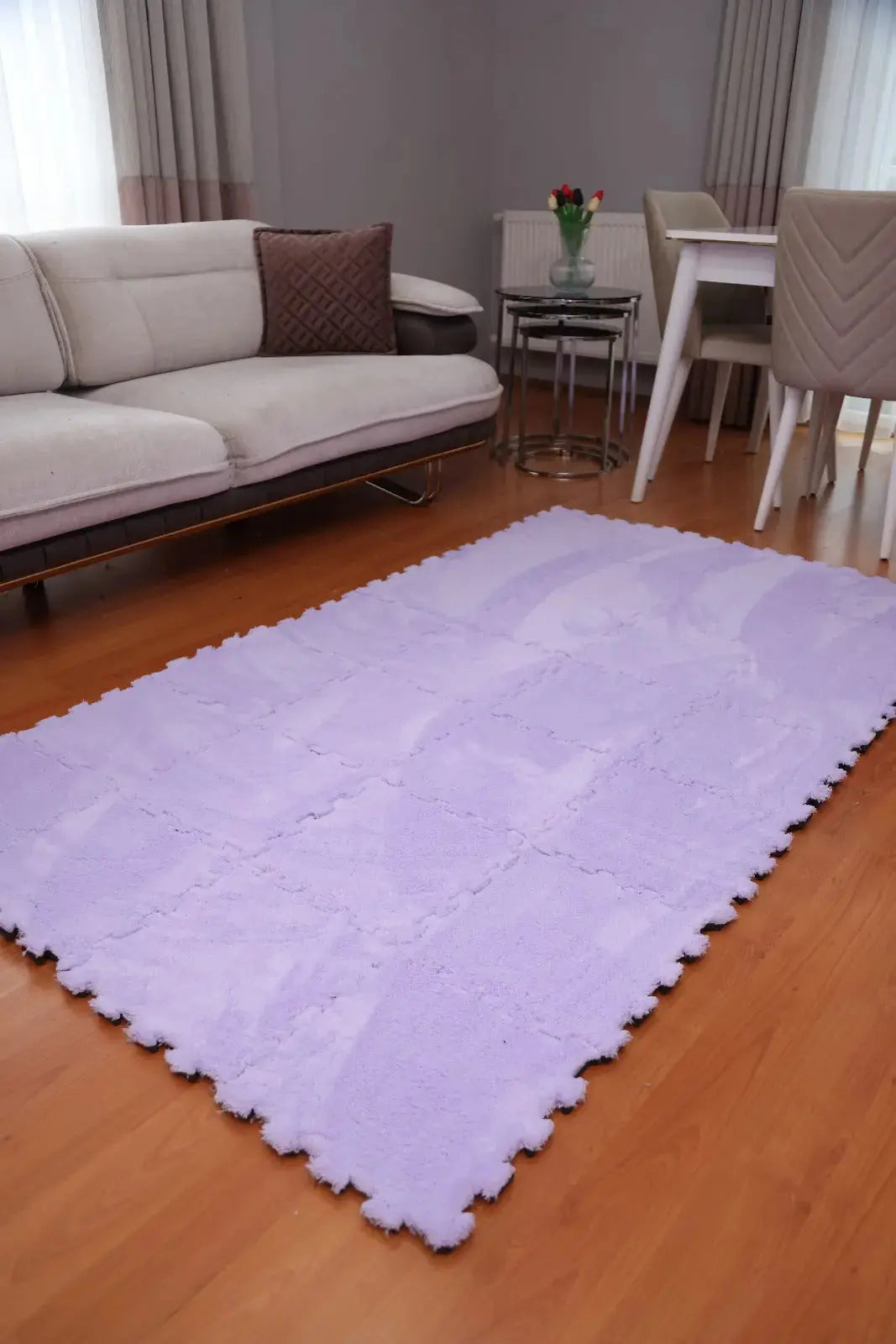 Pelüş Kadife Ürünler Tek Renk Yapboz Halı