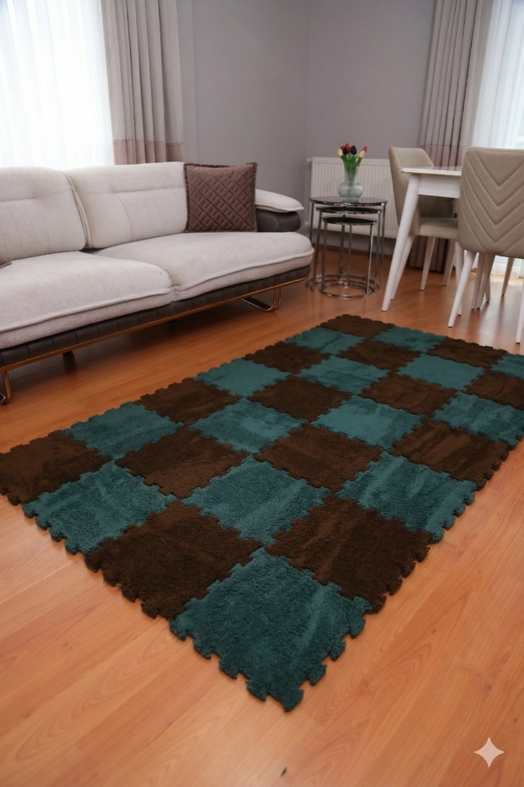 Pelüş Kombin Yapboz Halı | 31x31