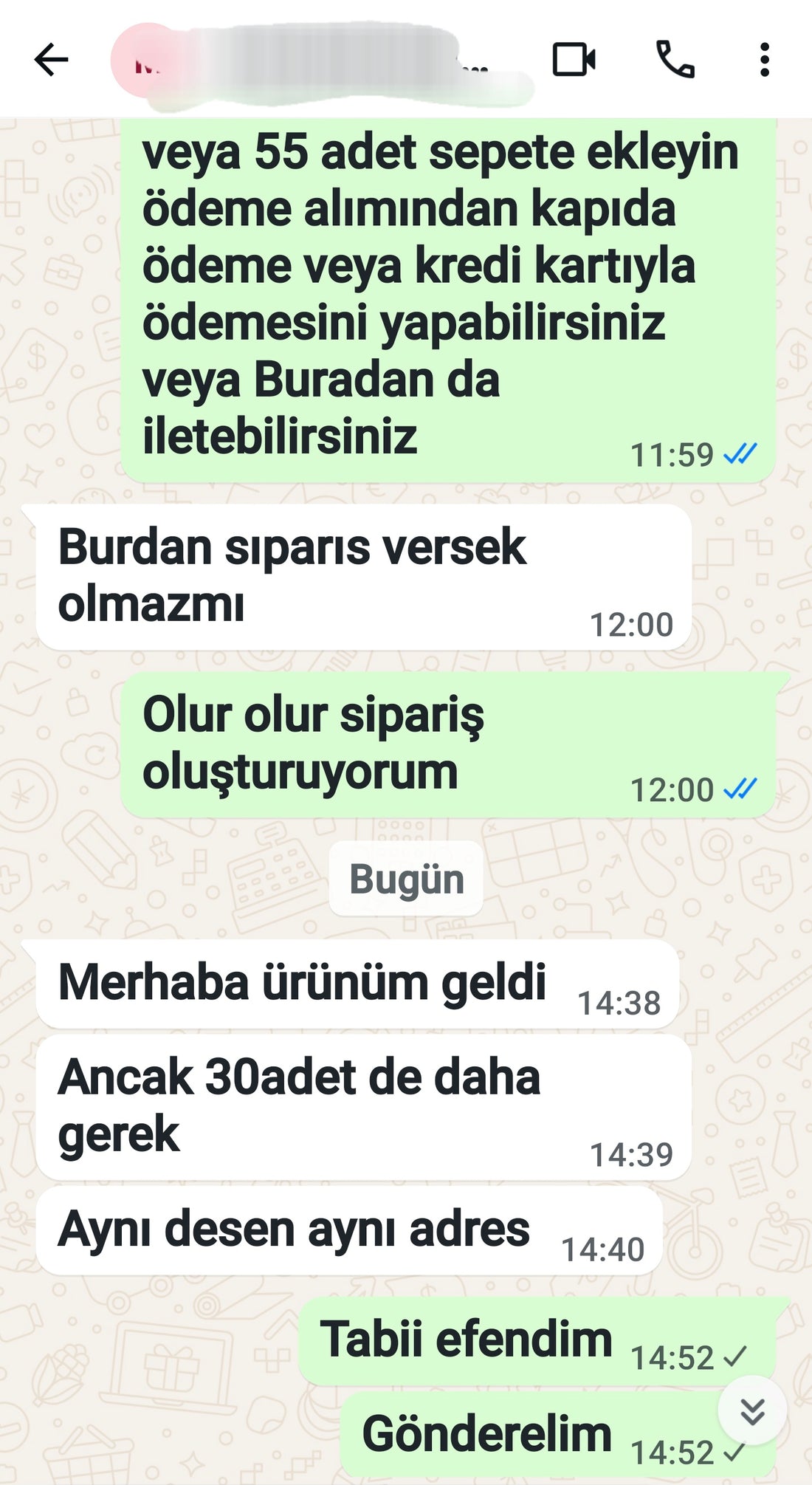 Yapboz Halı WhatsApp müşteri geri bildirimi 7
