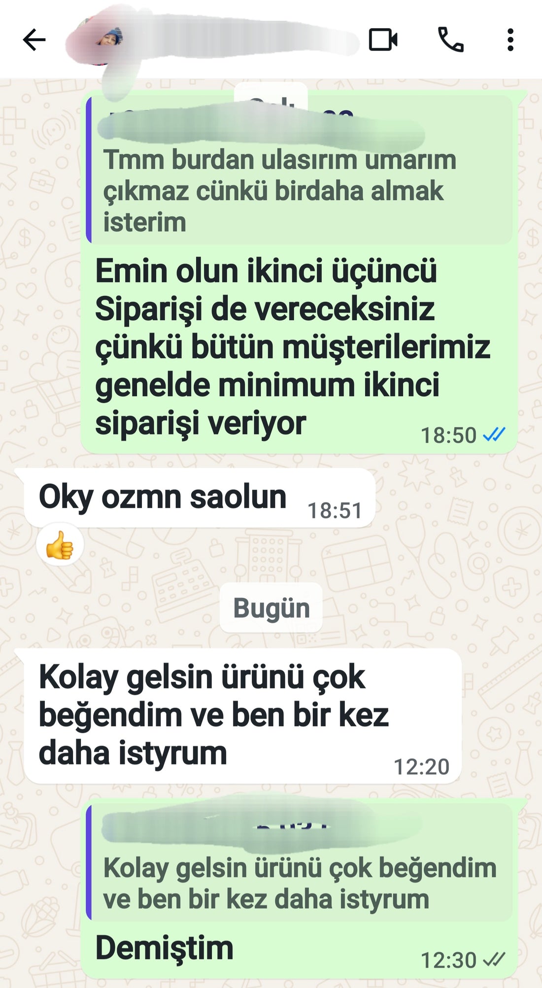 Yapboz Halı WhatsApp müşteri geri bildirimi 5