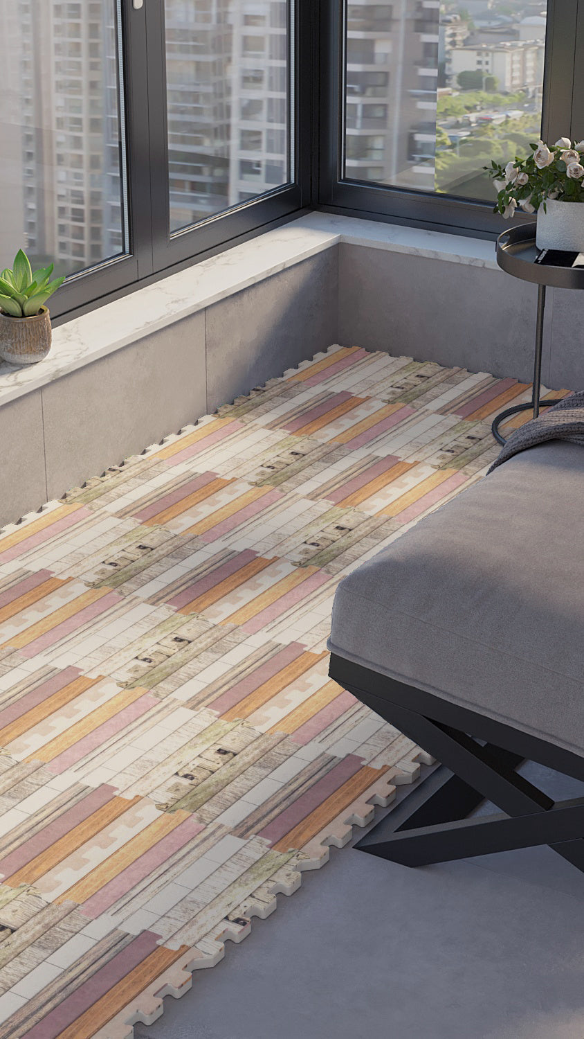 50 x 50 cm 4 Adet BASKILI Mutfak, Balkon ve Oturma Odası Yapbozhalı