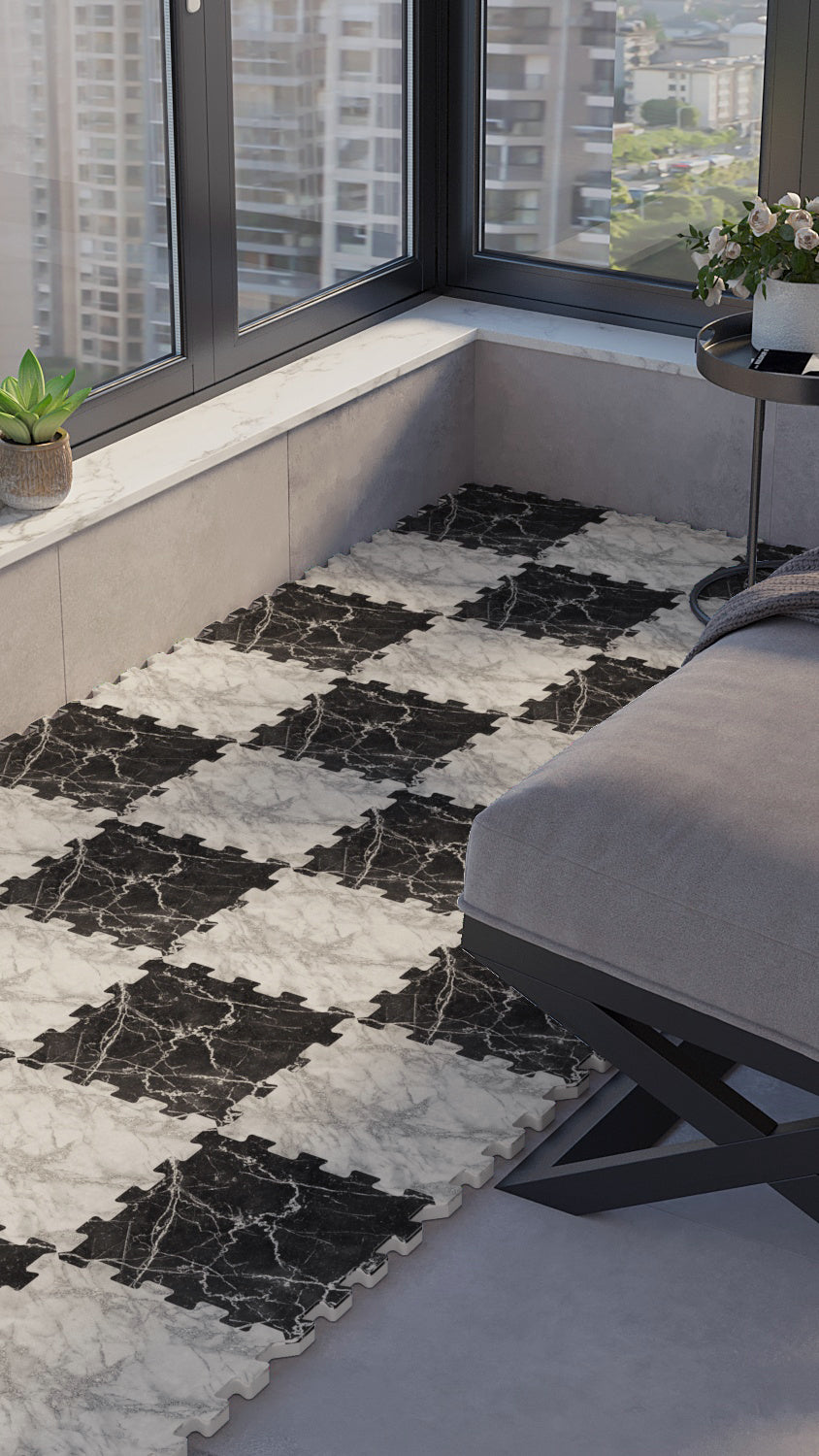 50 x 50 cm 4 Adet BASKILI Mutfak, Balkon ve Oturma Odası Yapbozhalı