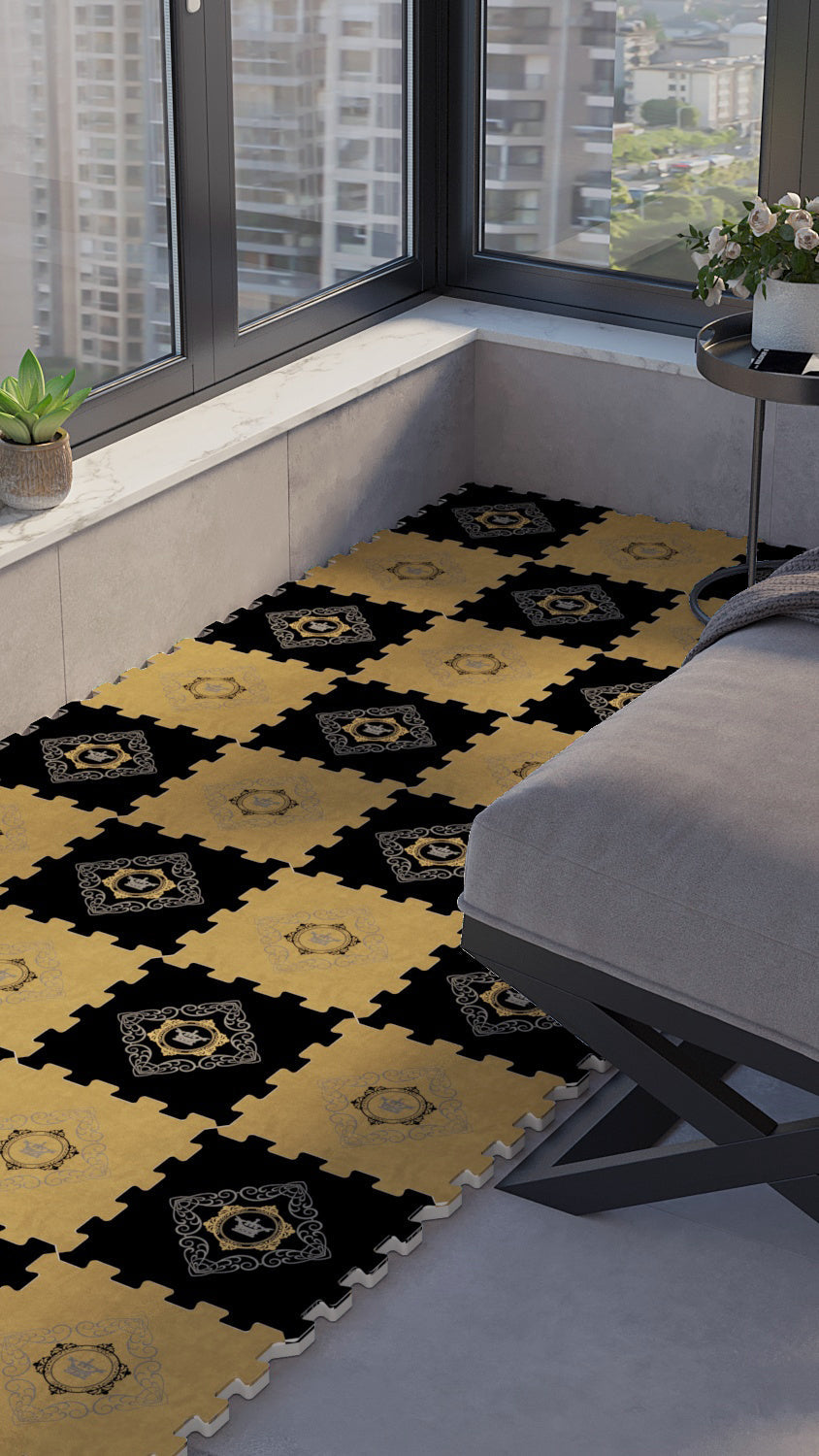50 x 50 cm 4 Adet BASKILI Mutfak, Balkon ve Oturma Odası Yapbozhalı