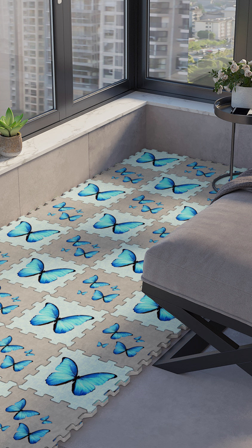 50 x 50 cm 4 Adet BASKILI Mutfak, Balkon ve Oturma Odası Yapbozhalı