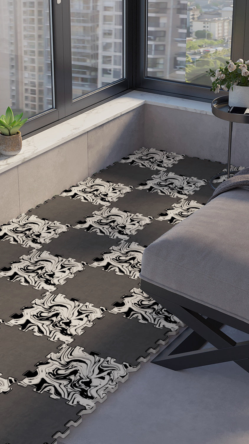 50 x 50 cm 4 Adet BASKILI Mutfak, Balkon ve Oturma Odası Yapbozhalı