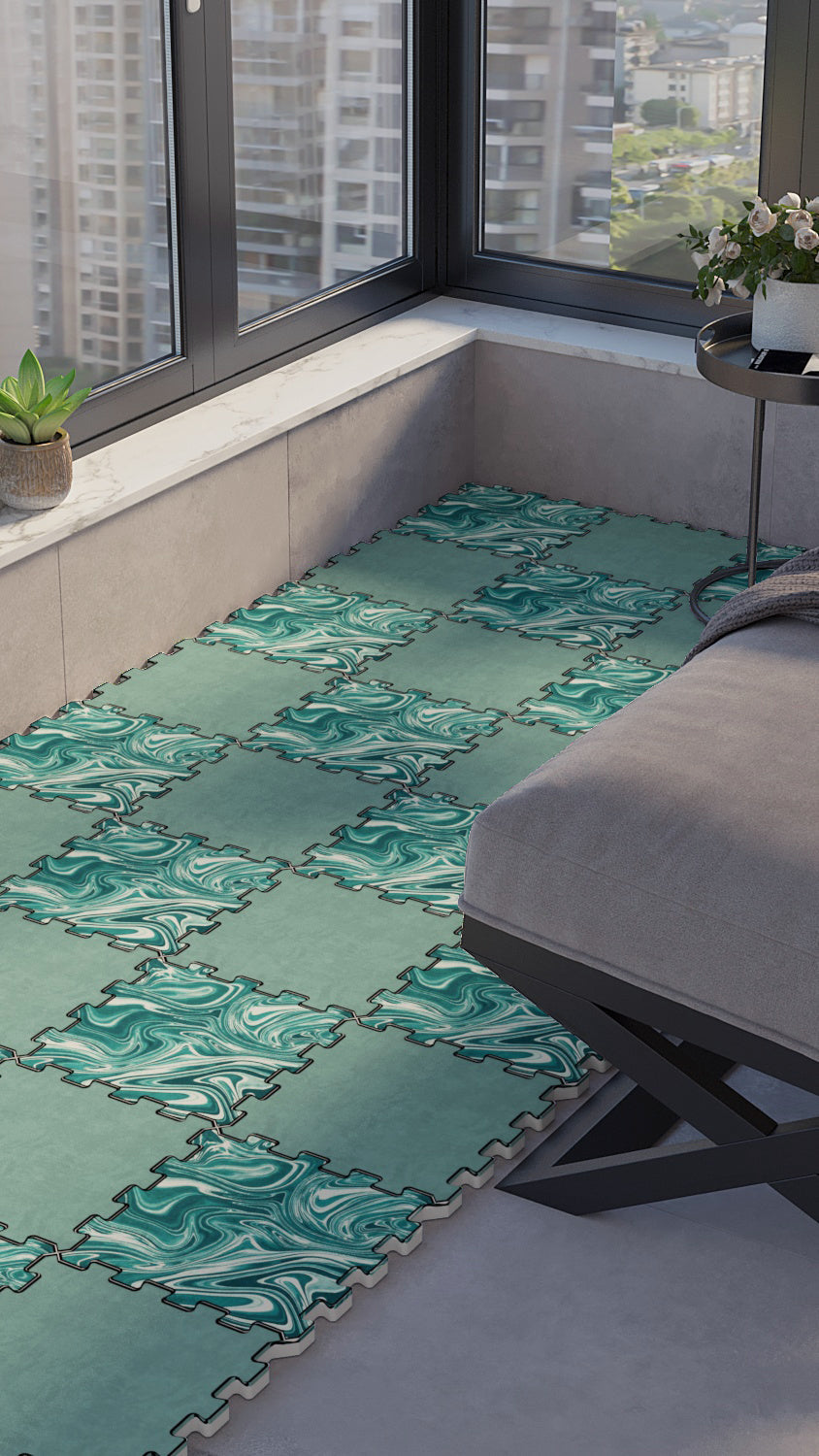 50 x 50 cm 4 Adet BASKILI Mutfak, Balkon ve Oturma Odası Yapbozhalı