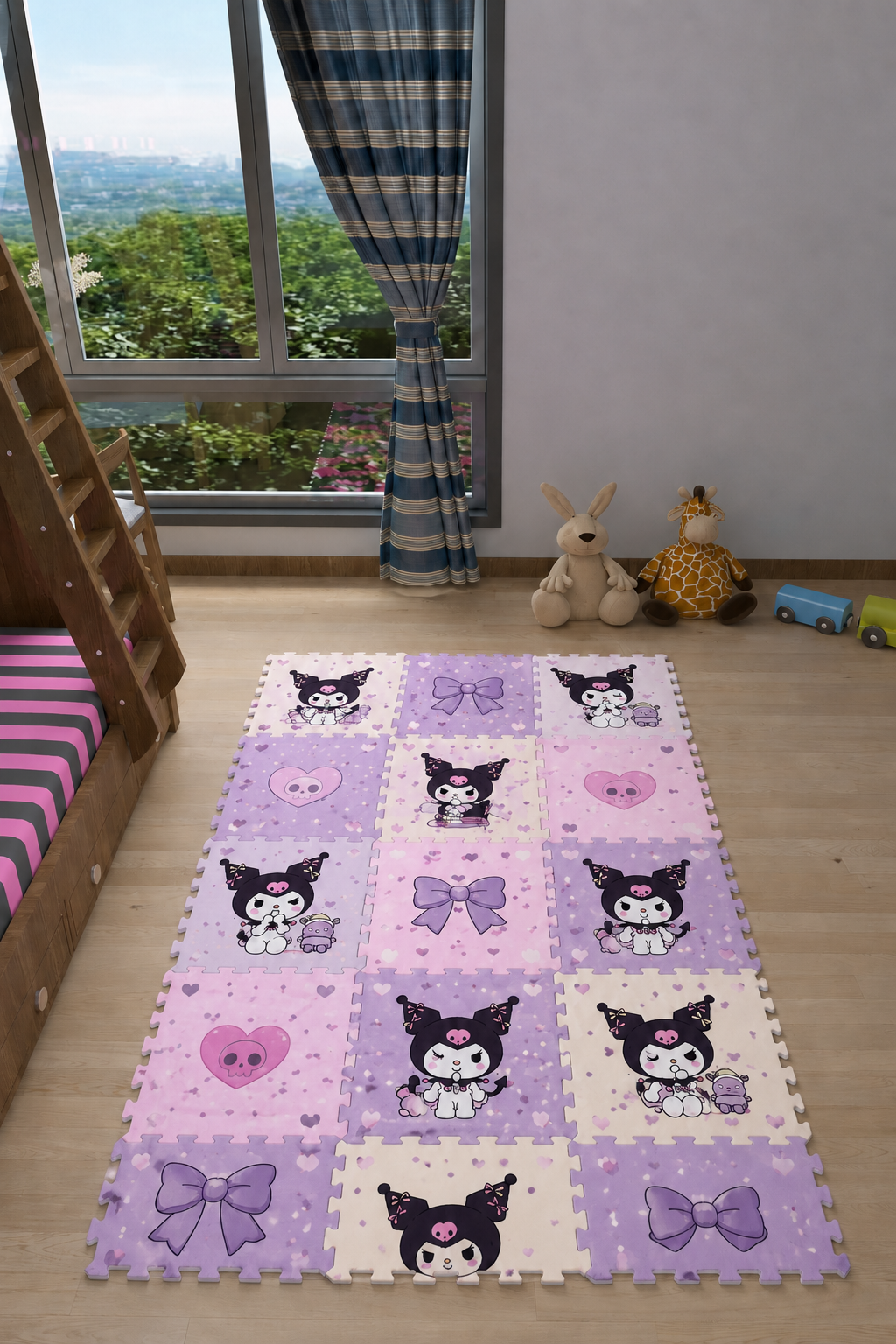 Baskılı Çocuk Odası Yapboz Halı 31x31