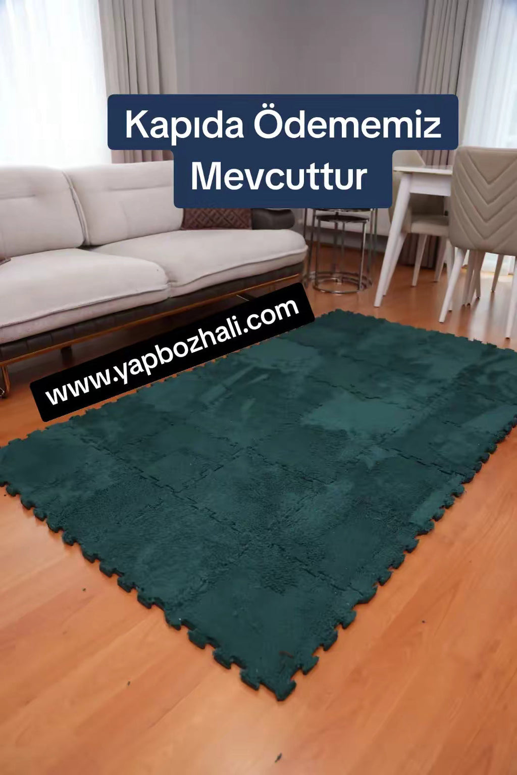 50× 50 cm 4 Adet PELÜŞ TEK RENK YAPBOZ PUZZLE HALILAR Yapbozhalı