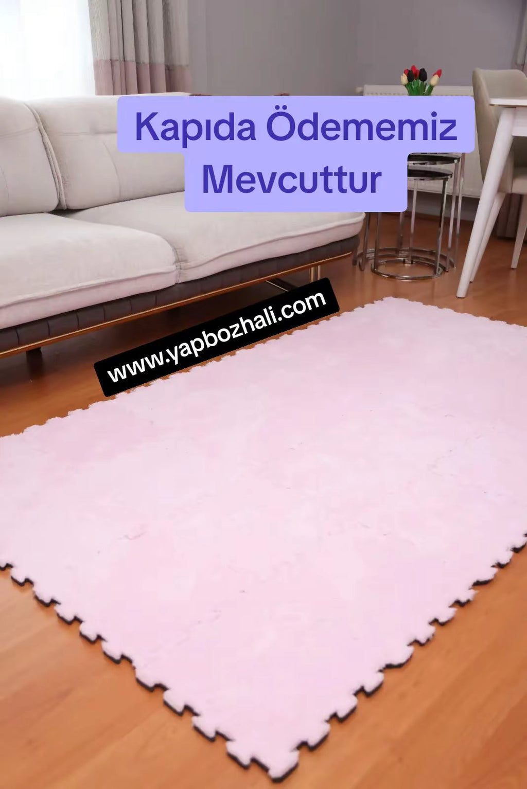 50× 50 cm 4 Adet PELÜŞ TEK RENK YAPBOZ PUZZLE HALILAR Yapbozhalı