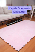 50× 50 cm 4 Adet PELÜŞ TEK RENK YAPBOZ PUZZLE HALILAR Yapbozhalı