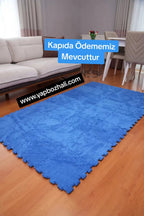 50× 50 cm 4 Adet PELÜŞ TEK RENK YAPBOZ PUZZLE HALILAR Yapbozhalı