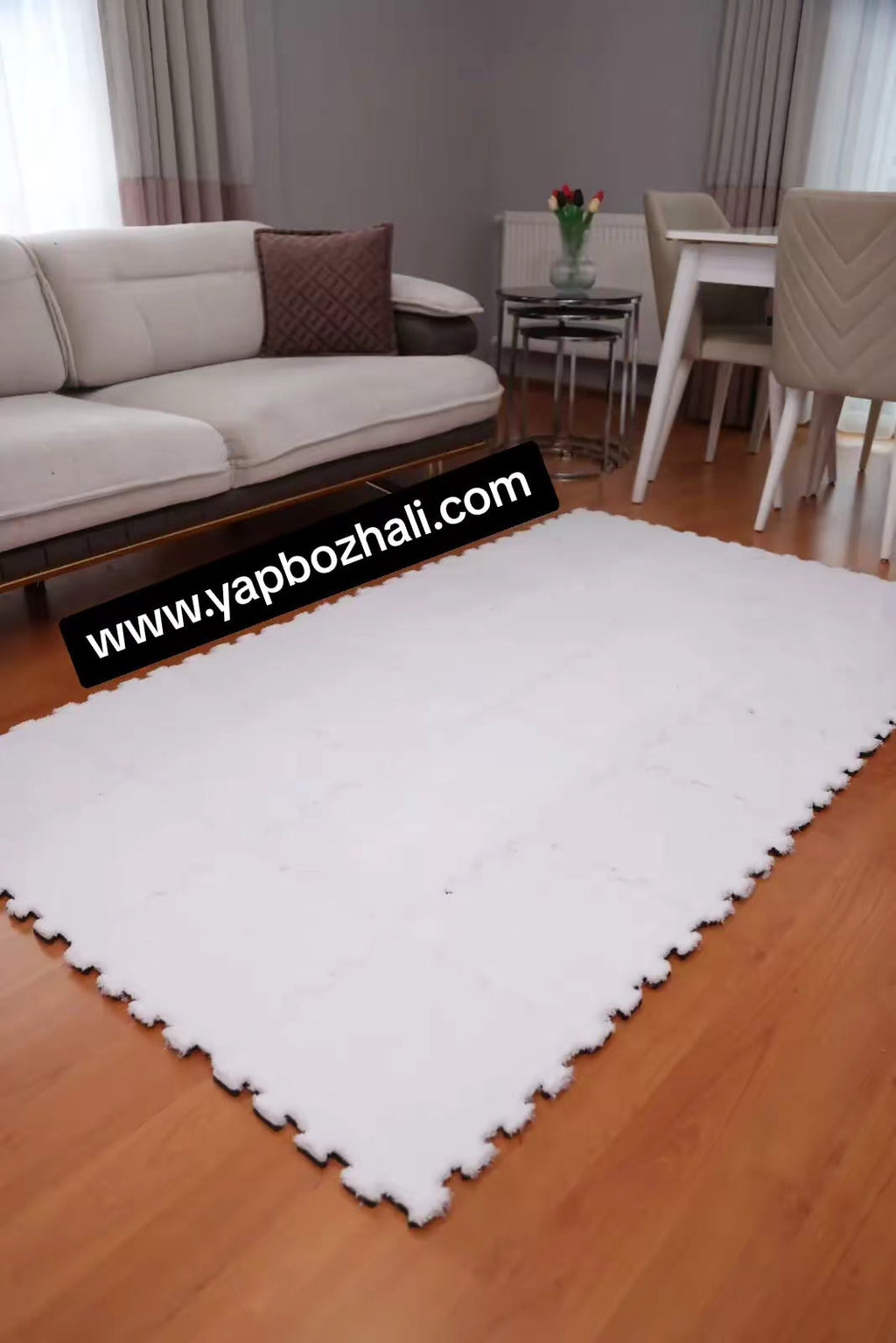 50× 50 cm 4 Adet PELÜŞ TEK RENK YAPBOZ PUZZLE HALILAR Yapbozhalı