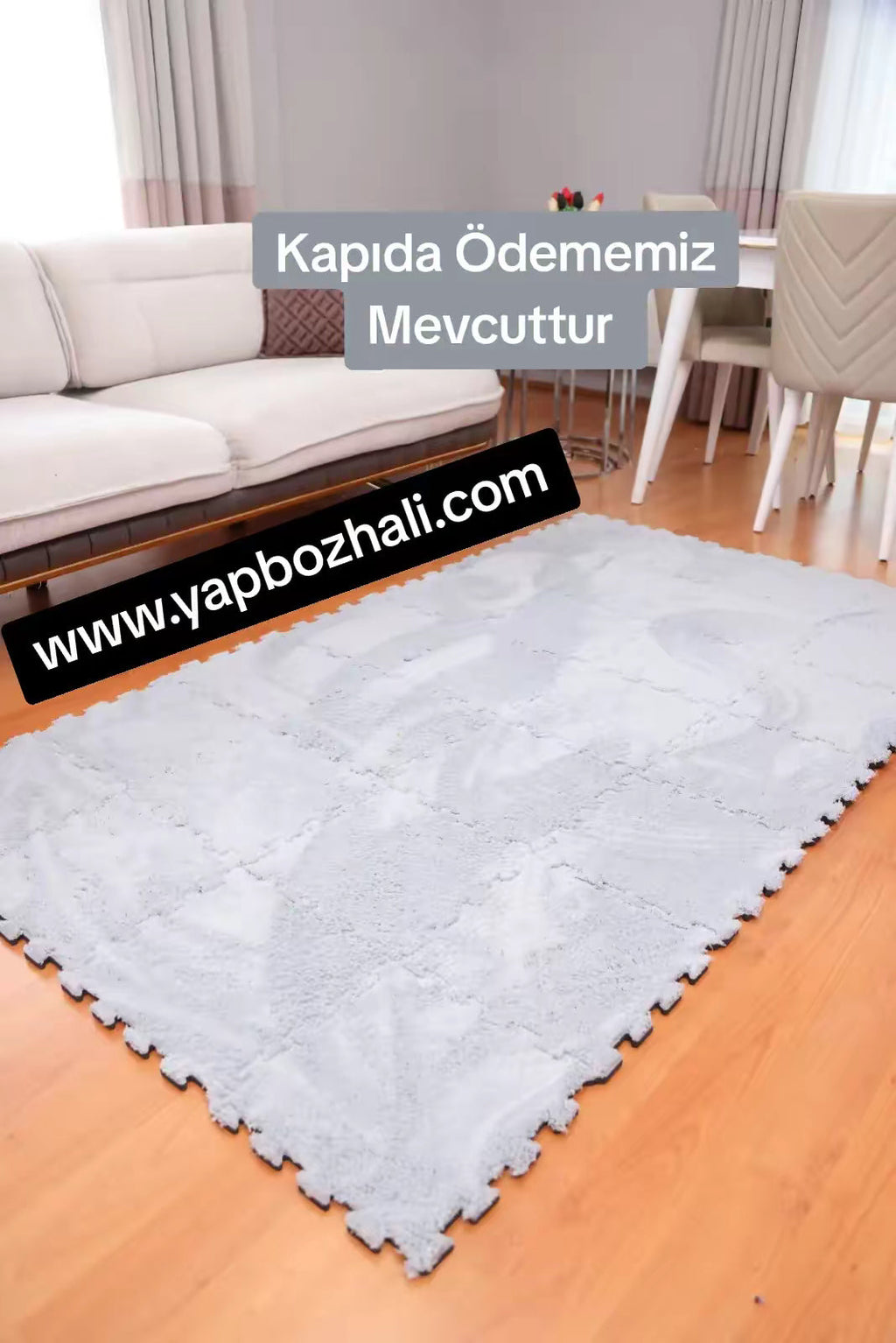 50× 50 cm 4 Adet PELÜŞ TEK RENK YAPBOZ PUZZLE HALILAR Yapbozhalı