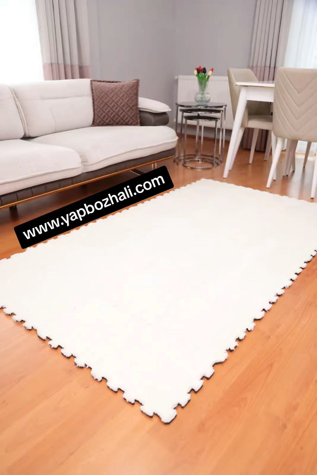 50× 50 cm 4 Adet PELÜŞ TEK RENK YAPBOZ PUZZLE HALILAR Yapbozhalı