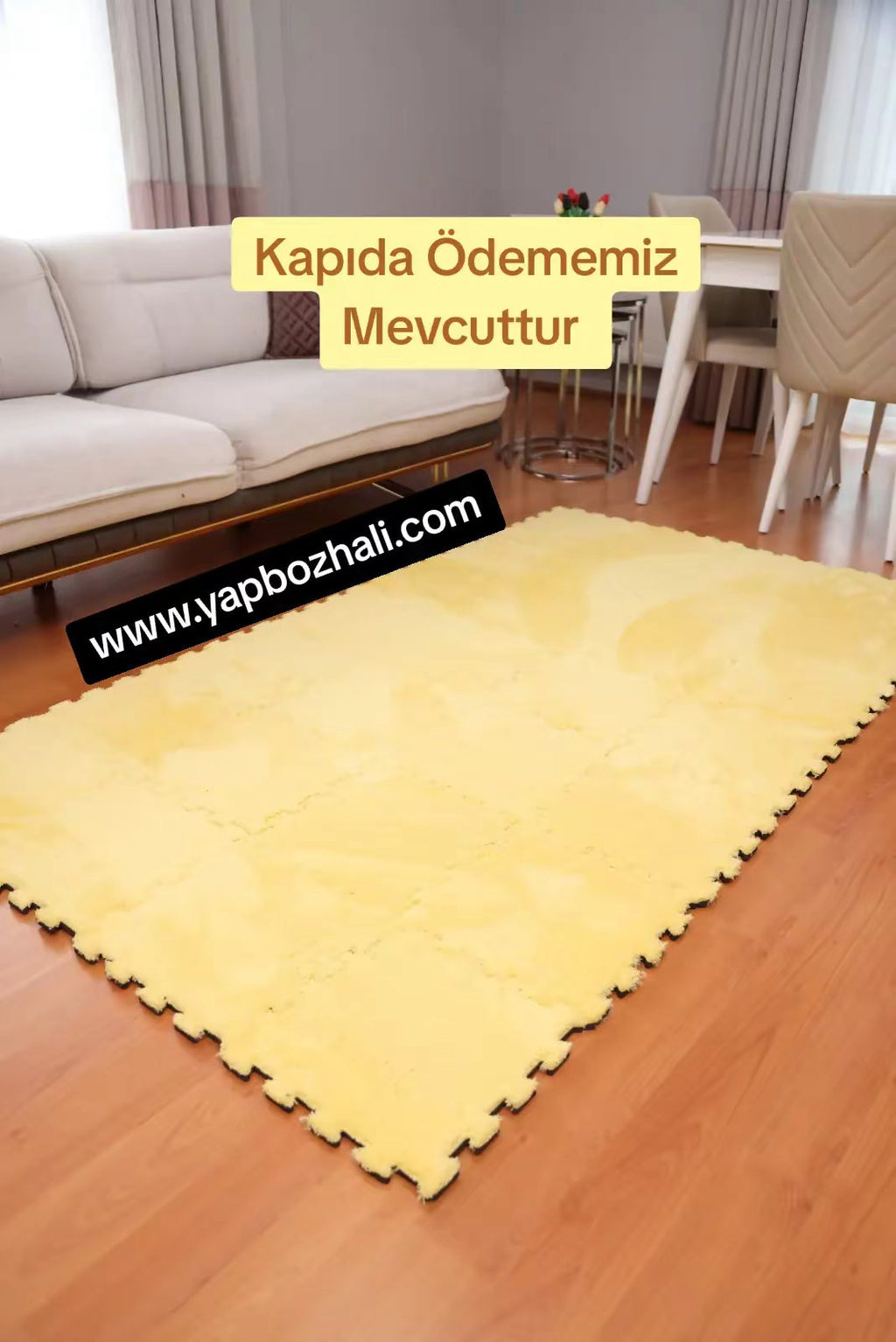 50× 50 cm 4 Adet PELÜŞ TEK RENK YAPBOZ PUZZLE HALILAR Yapbozhalı