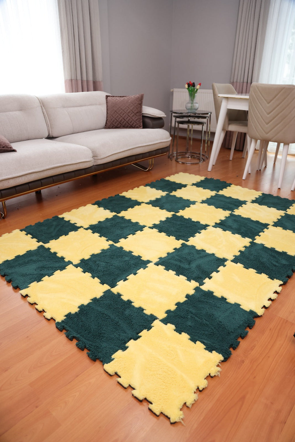 31 X 31 cm 10 Adet PELÜŞ KOMBİN YAPBOZ PUZZLE HALILAR Yapbozhalı