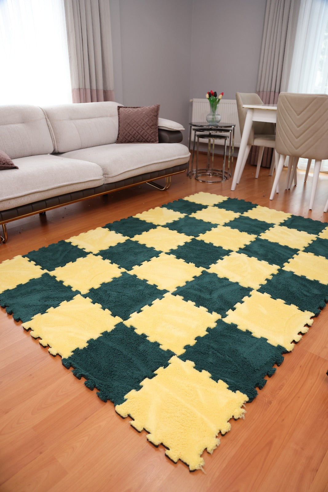 31 X 31 cm 10 Adet PELÜŞ KOMBİN YAPBOZ PUZZLE HALILAR Yapbozhalı